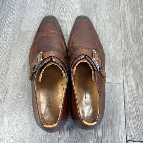 Magnanni 12437 Single Monk Strap, Brown MAde In Spain And 9M